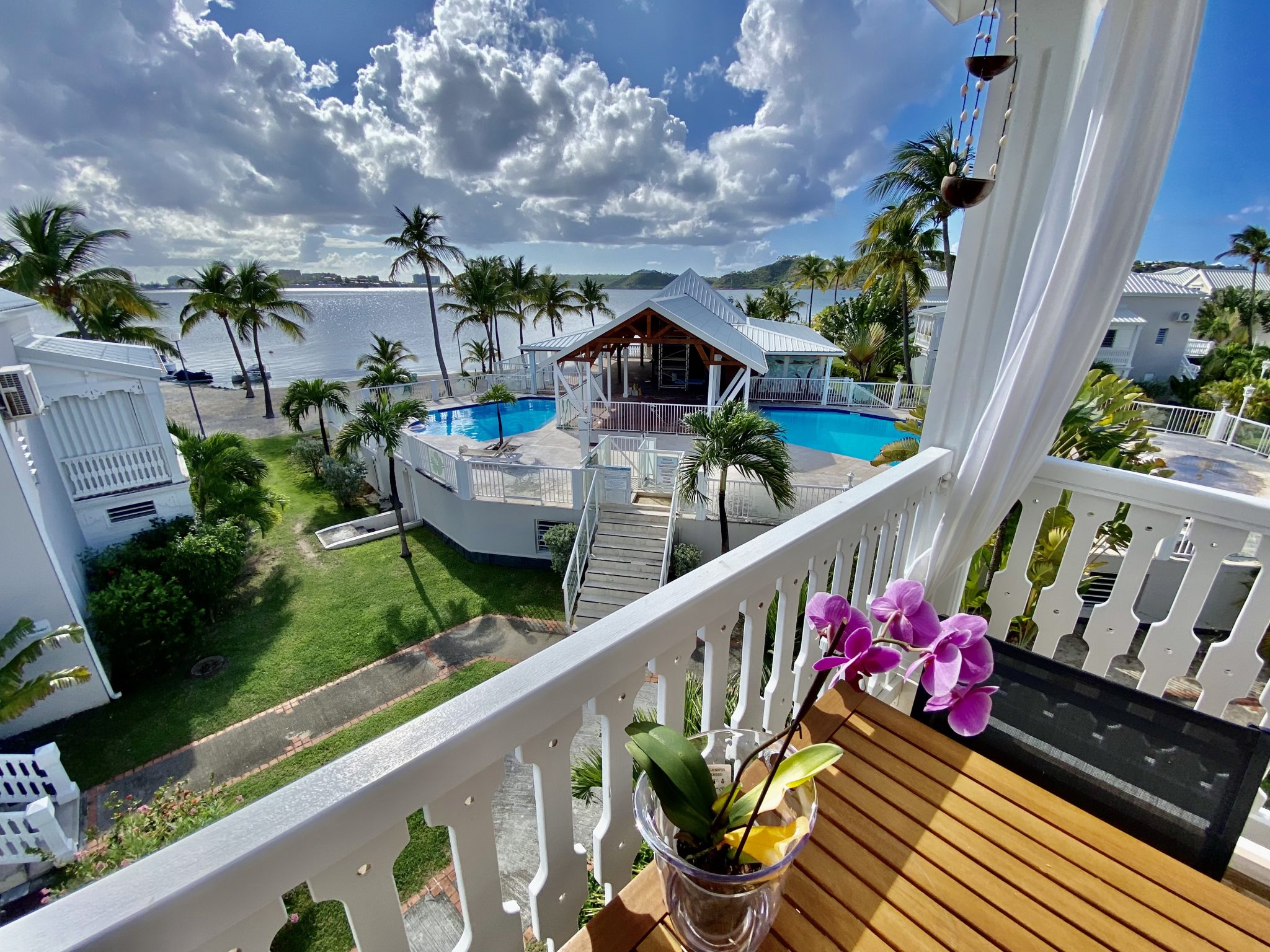 Terrasse vue lagon - Duplex LA JUNGLE BLEUE -Résidence Anse Margot - île de SAINT MARTIN - Antilles Françaises